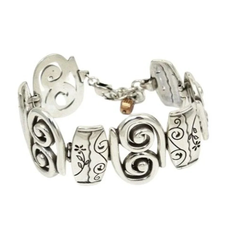 Brighton Silver Pablo's Passion Picasso Swirls Scroll & Floral Link Bracelet $68
